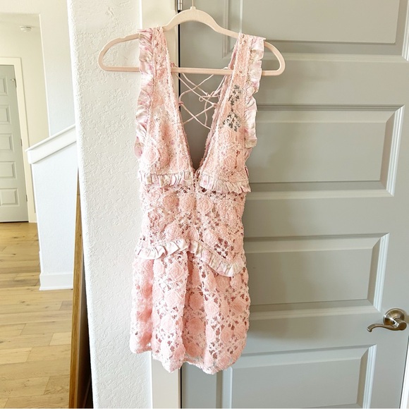 NWT For Love & Lemons Alessia Floral Crochet Lace Mini Dress - Picture 5 of 11